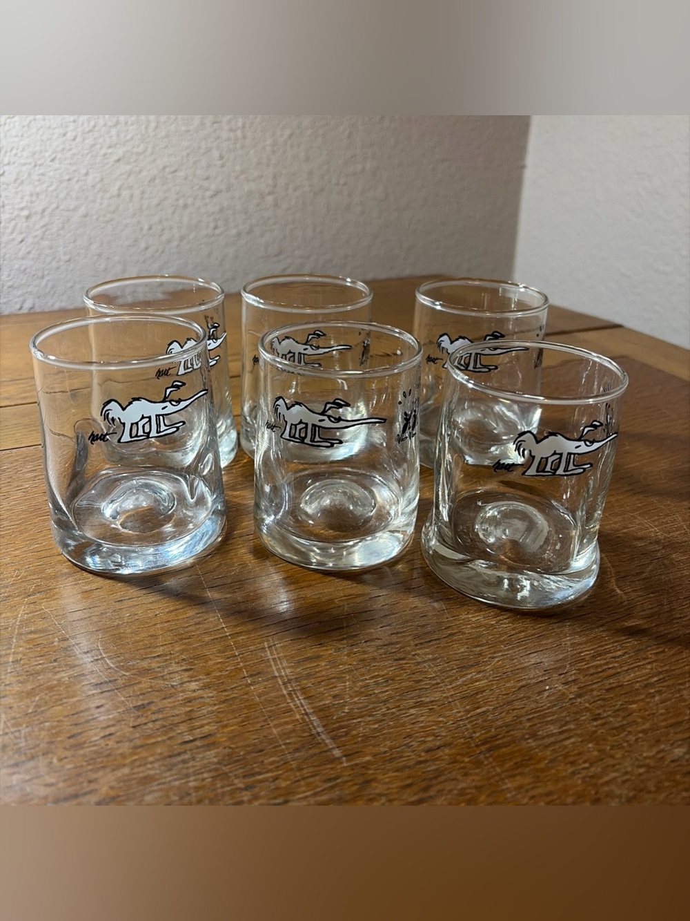 Vintage B.C. Comic Character Glass Johnny Hart Signed Cartoon Set of 6